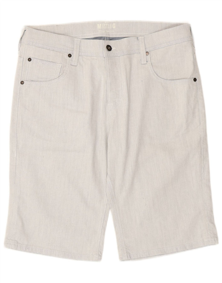 Pantaloncini di jeans da uomo Mustang W35 cotone a righe grandi blu