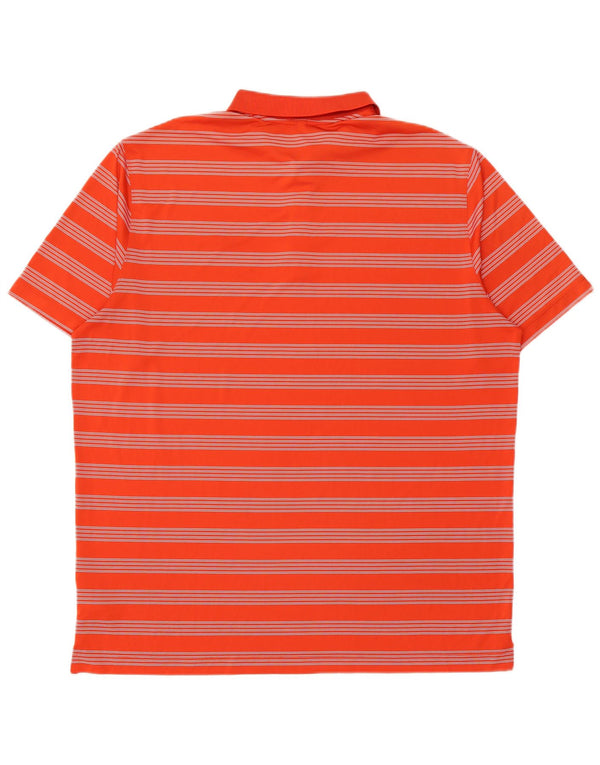 Polo Nike da uomo Dri Fit 2XL in poliestere a righe arancioni