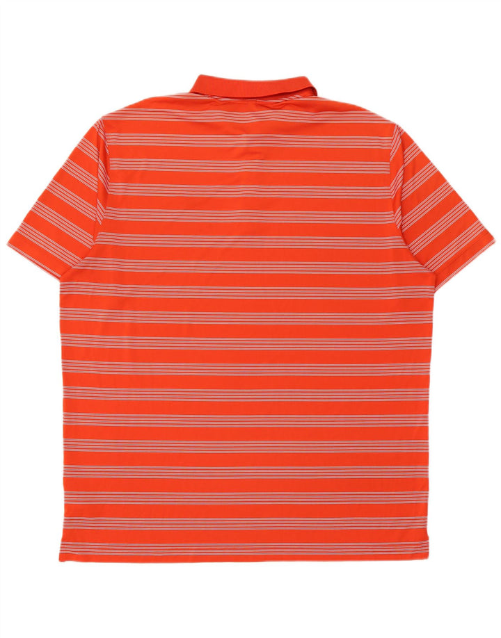 Polo Nike da uomo Dri Fit 2XL in poliestere a righe arancioni