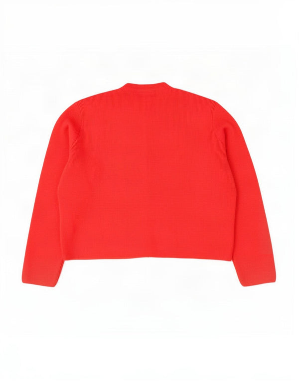 Maglione cardigan oversize da donna Marks & Spencer UK 16 grande acrilico rosso