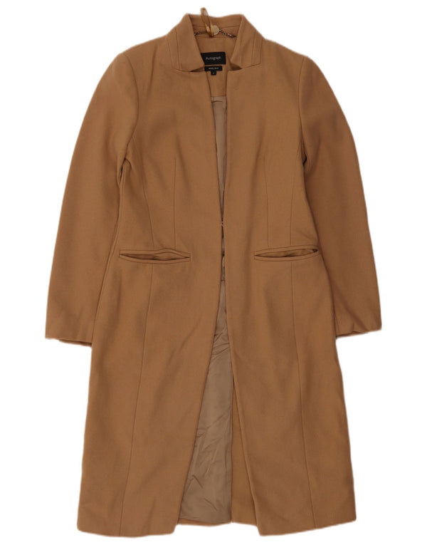Cappotto autografo da donna Marks & Spencer UK 8 piccolo in lana marrone