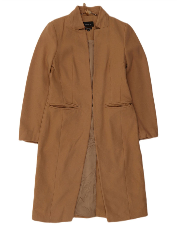 Cappotto autografo da donna Marks & Spencer UK 8 piccolo in lana marrone