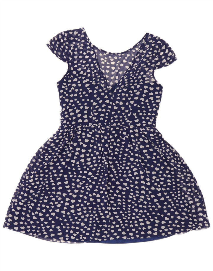 Abito a trapezio da donna con motivo astratto Lipsy UK 12 Poliestere blu medio