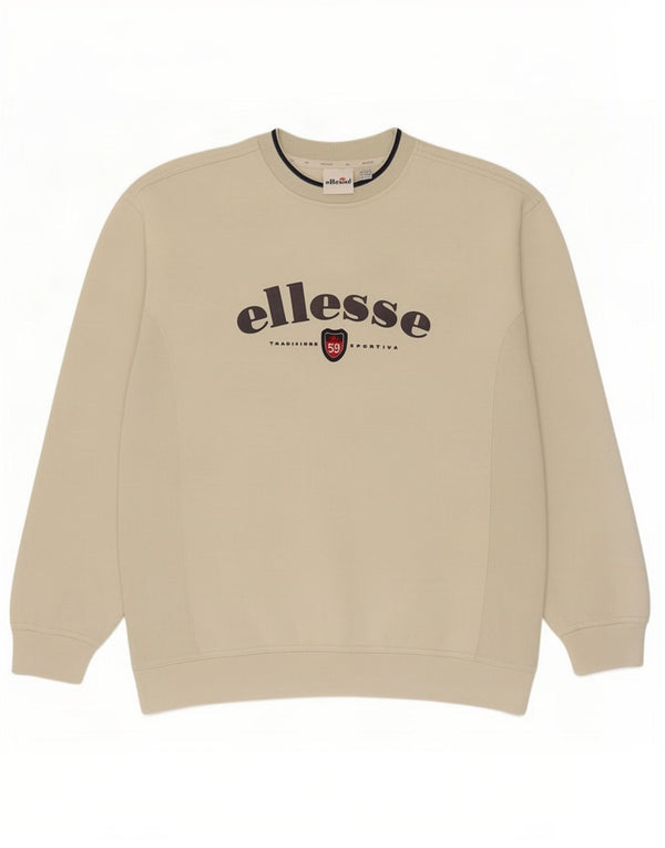 Felpa grafica da uomo Ellesse Maglione UK 42/44 Large Beige
