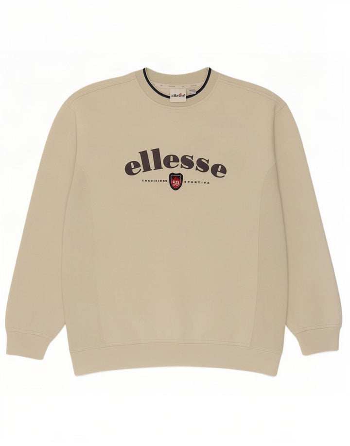 Felpa grafica da uomo Ellesse Maglione UK 42/44 Large Beige