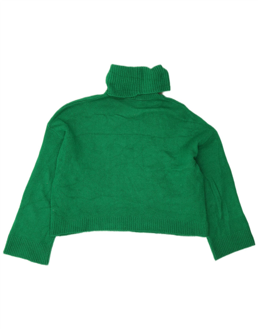 Maglione corto a collo alto oversize corto da donna Zara UK 10 piccolo verde