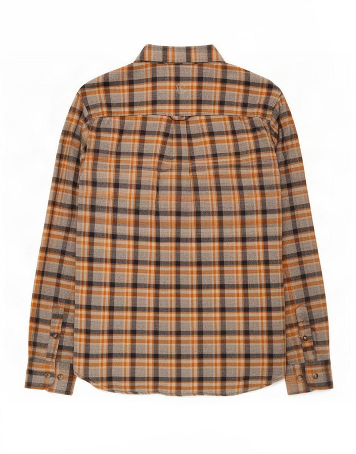 Fat Face Camicia da uomo in flanella dalla vestibilità regolare, piccolo cotone a quadri grigi