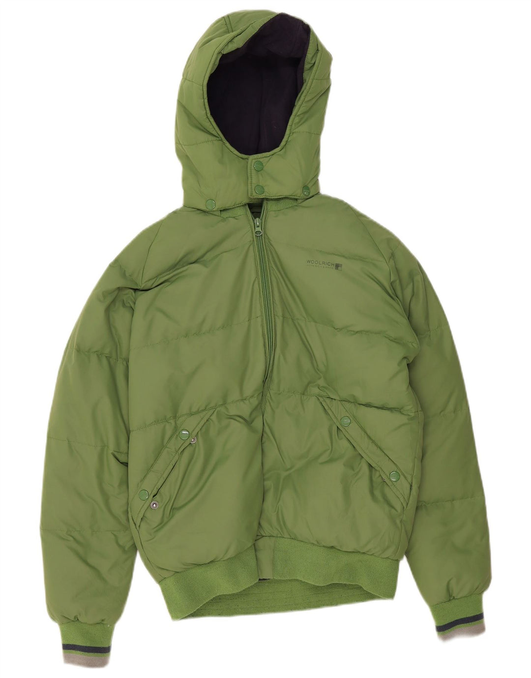 Giacca imbottita con cappuccio grafica per ragazzi Woolrich 13-14 anni Verde