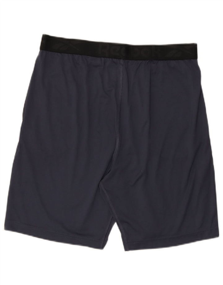 Pantaloncini sportivi da uomo Reebok medio blu navy in poliestere