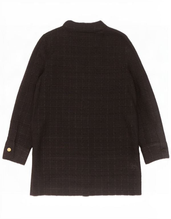 Giacca blazer a 6 bottoni da donna Zara UK 14 poliestere medio nero a quadri