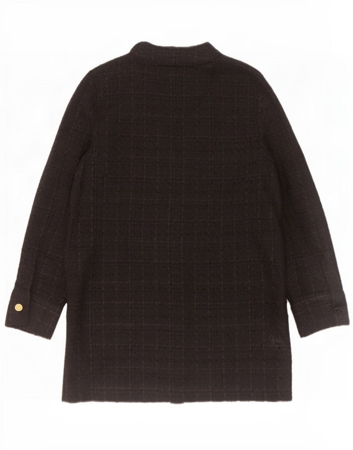 Giacca blazer a 6 bottoni da donna Zara UK 14 poliestere medio nero a quadri