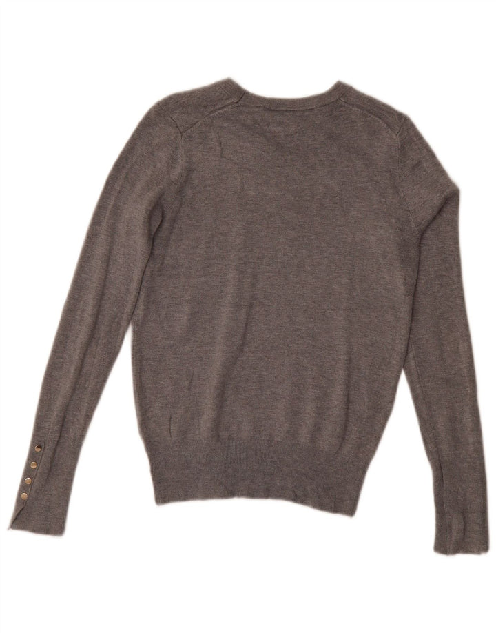 Maglione maglione con scollo a barca da donna Zara UK 12 Grigio medio