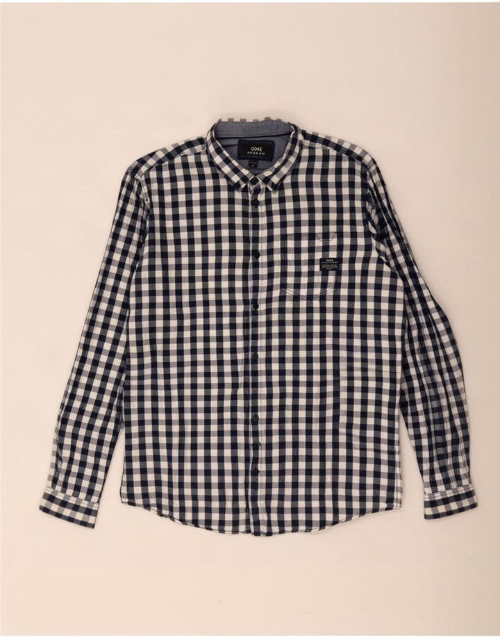 Camicia da uomo Jack & Jones 2XL in cotone a quadretti blu