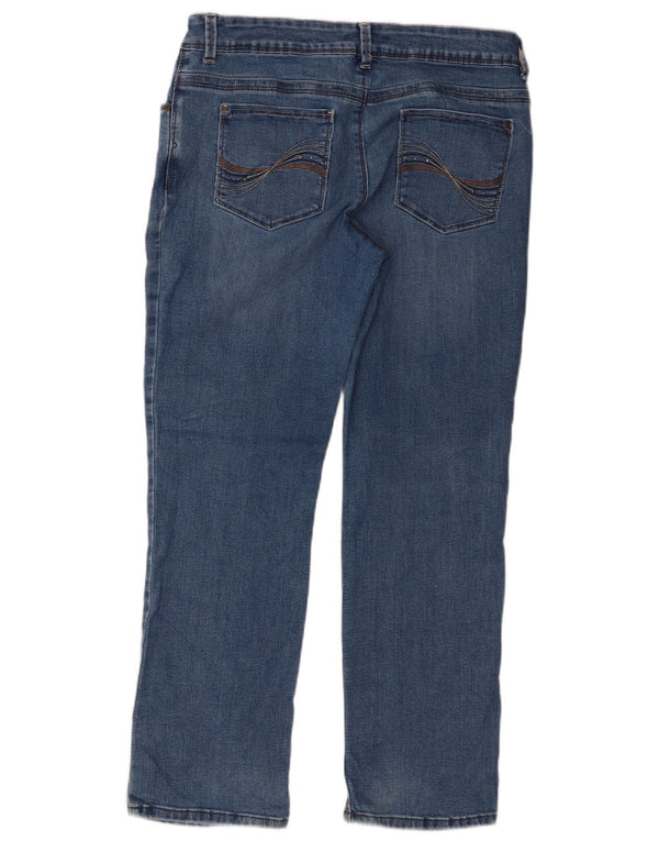 Jeans dritti Lee da donna vestibilità perfetta US 12 Large W34 L29 cotone blu