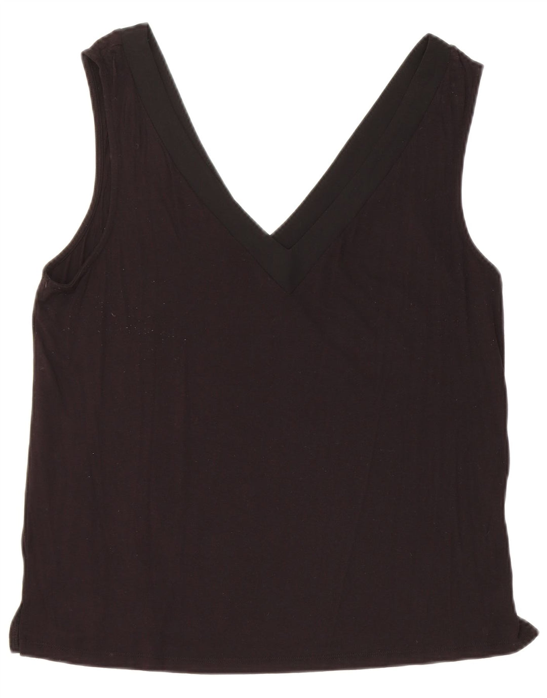 WAREHOUSE Canotta corta da donna UK 14 Viscosa nera media
