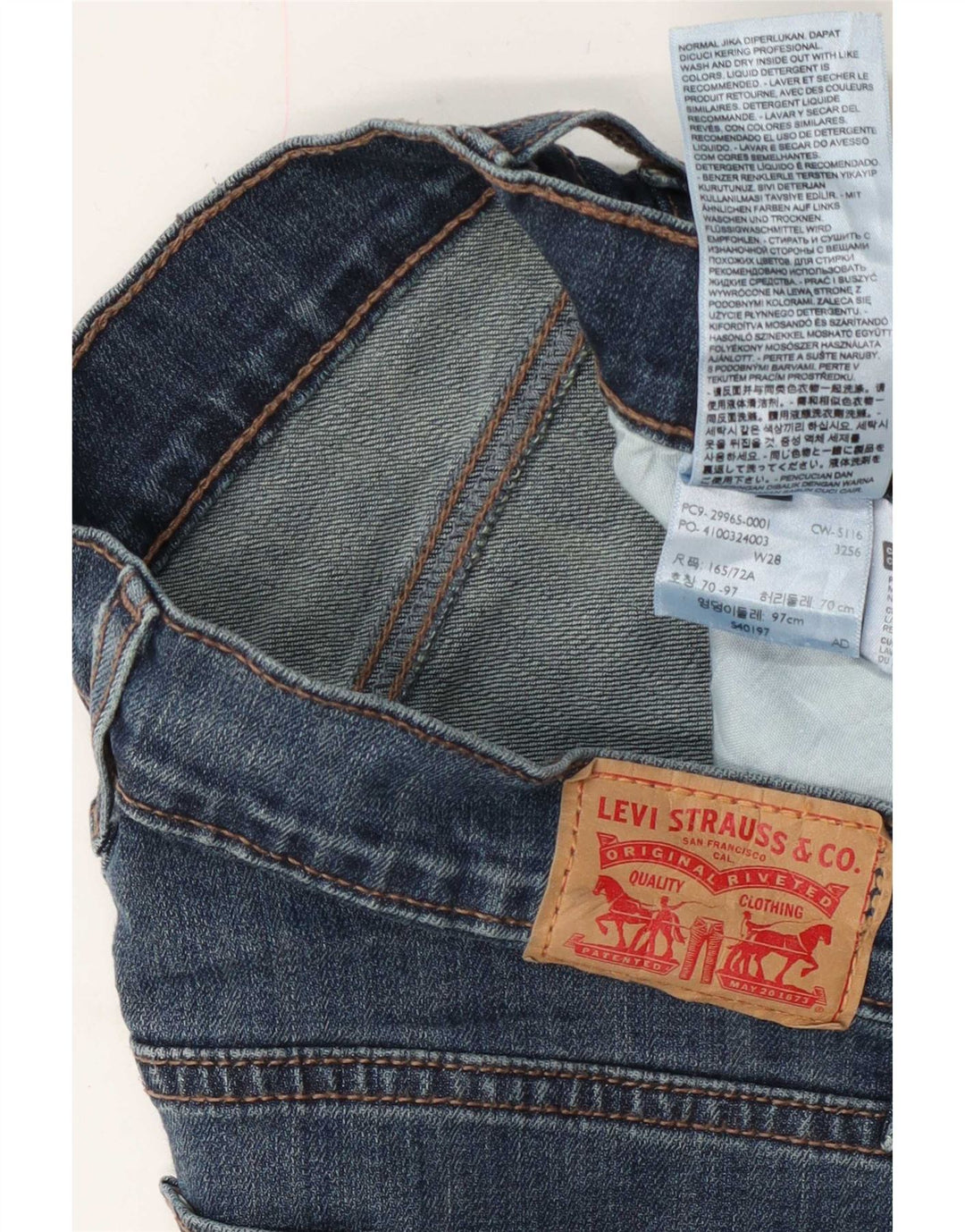 Pantaloncini di jeans da donna Levi's W28 cotone blu medio