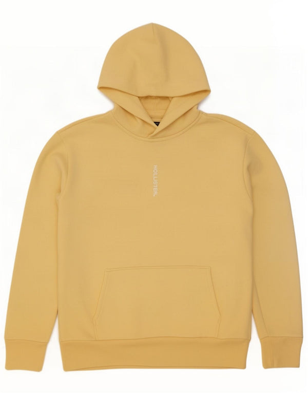 Maglione con cappuccio da uomo Hollister Small in cotone giallo