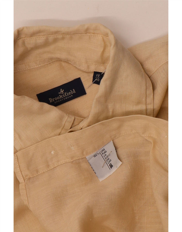 Camicia da uomo Brooksfield taglia 40 Lino beige medio
