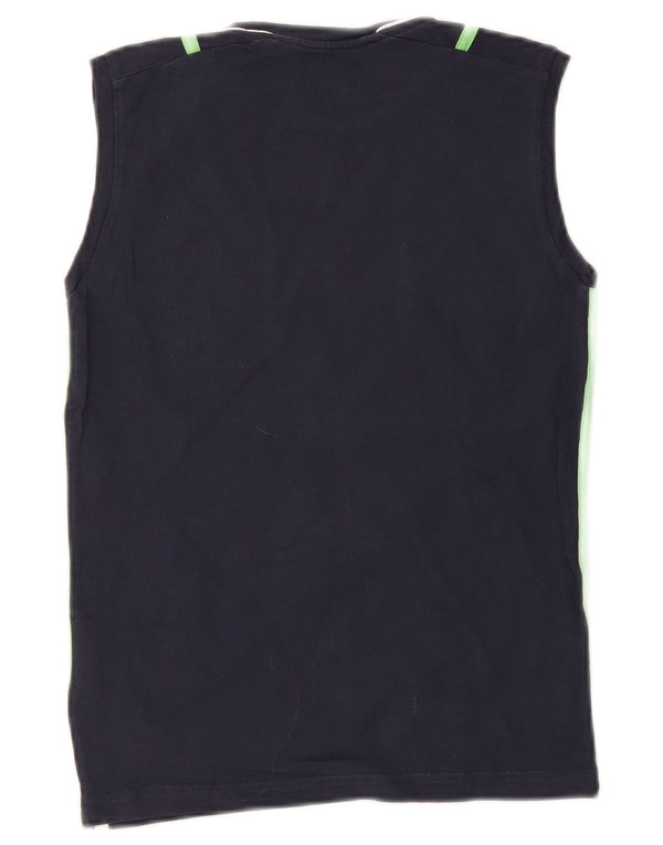 Canotta grafica Champion per ragazzi, 11-12 anni, cotone a righe grandi blu navy