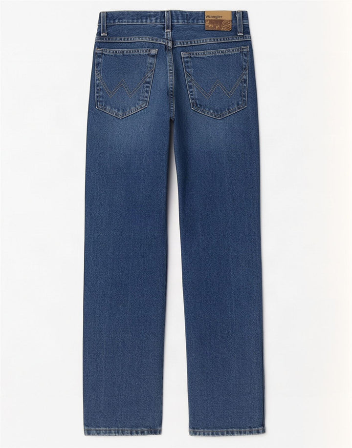 Jeans dritti regolari da uomo Wrangler W30 L30 cotone blu