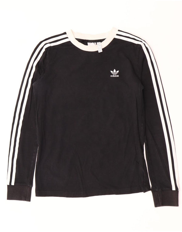 Top Adidas da donna a manica lunga UK 8 Small in cotone nero