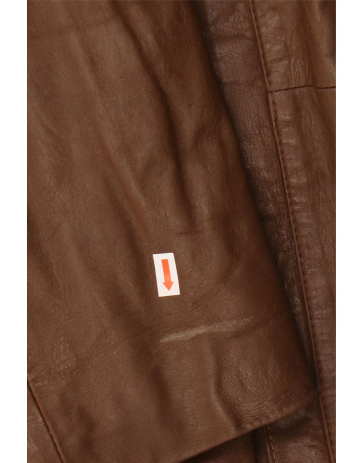 Giacca in pelle vintage da uomo IT 54 2XL Pelle marrone