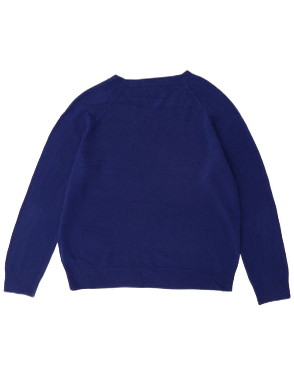 Maglione maglione con scollo a barca da donna Marks & Spencer UK 16 grande acrilico blu