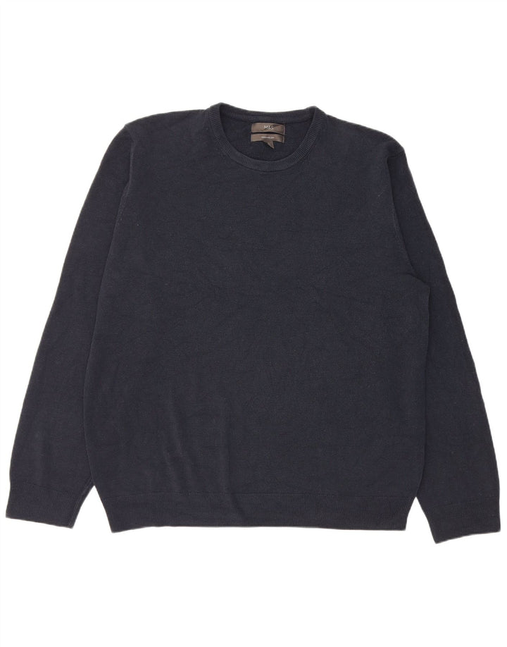 Maglione maglione girocollo da uomo Marks & Spencer 2XL acrilico blu navy