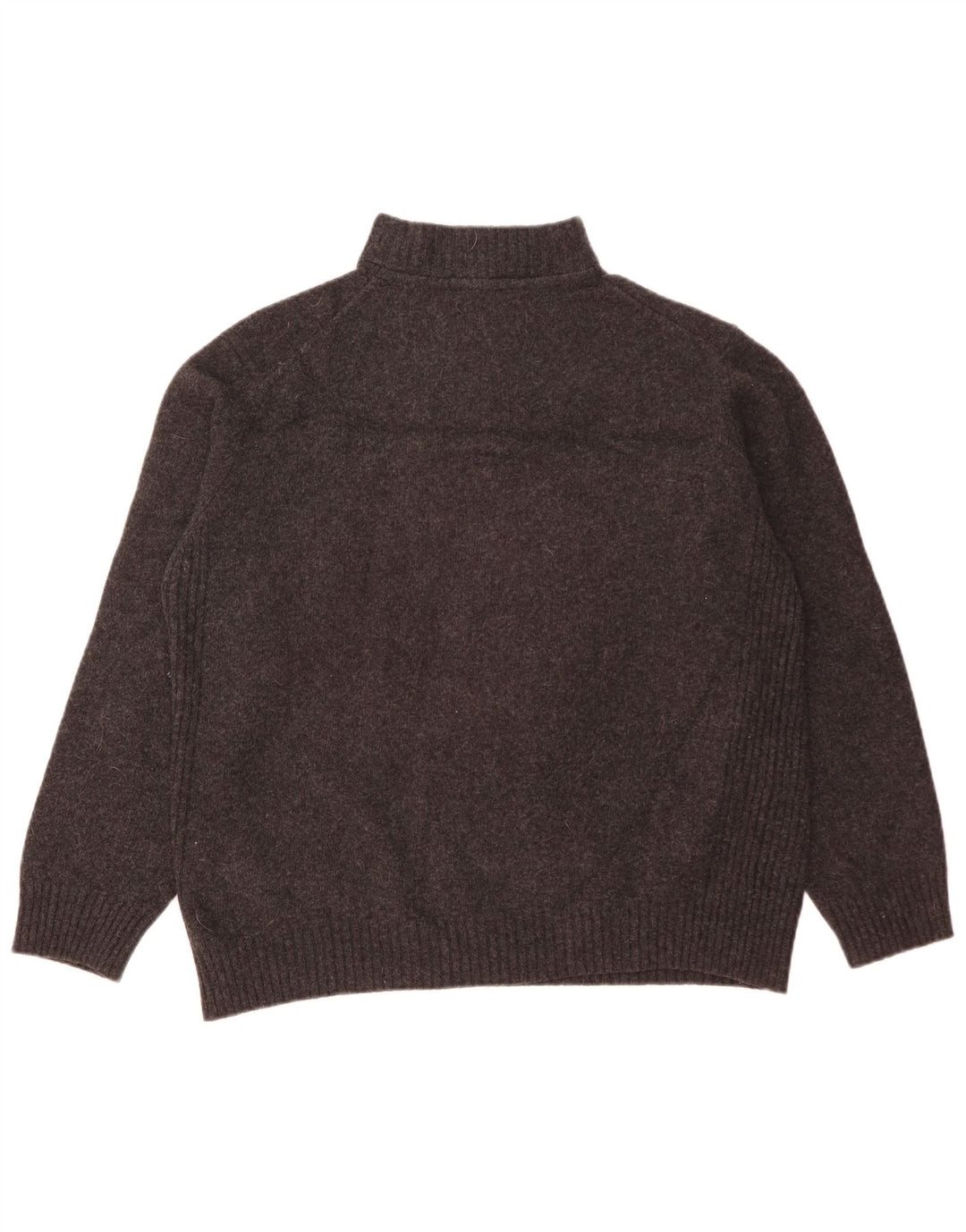 Maglione maglione con collo con zip da donna Barbour UK 20 2XL lana grigia