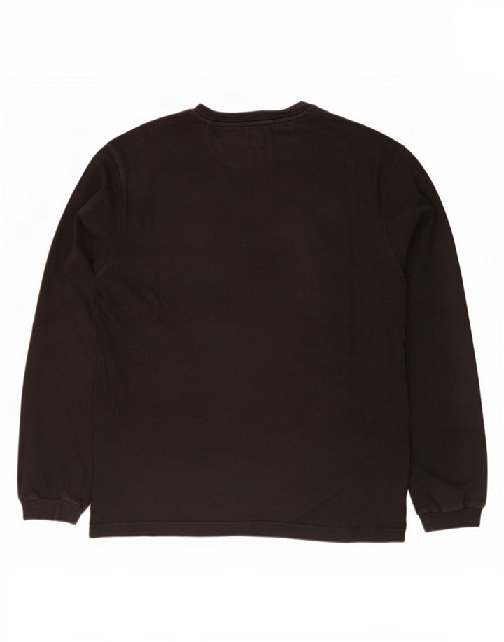 Champion Maglia da uomo regolare a maniche lunghe grande in cotone nero