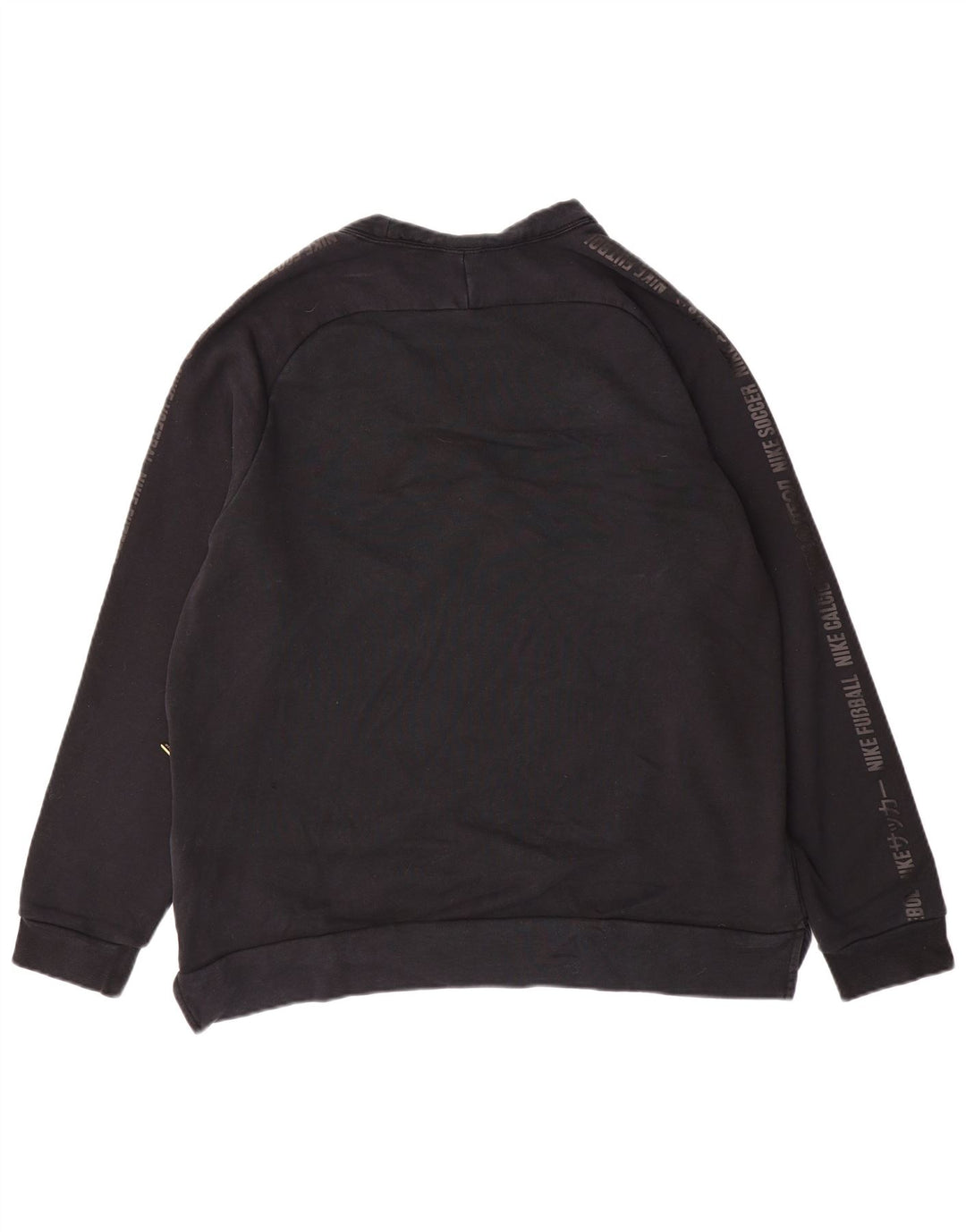Felpa grafica Nike da uomo, maglione grande, cotone nero