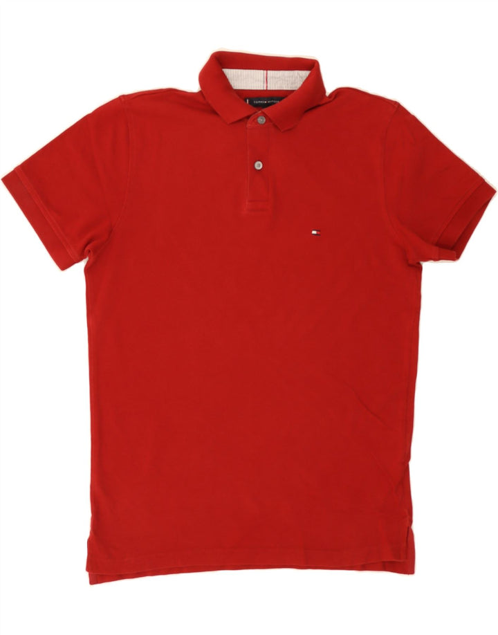TOMMY HILFIGER Mens Polo Shirt Medium Red Cotton Vintage Tommy Hilfiger and Second-Hand Tommy Hilfiger from Messina Hembry 