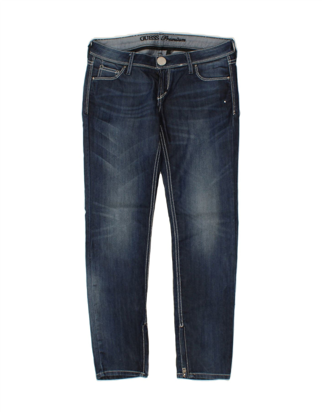 GUESS Womens Slim Jeans W28 L28 Navy Blue Cotton Vintage Guess and Second-Hand Guess from Messina Hembry 