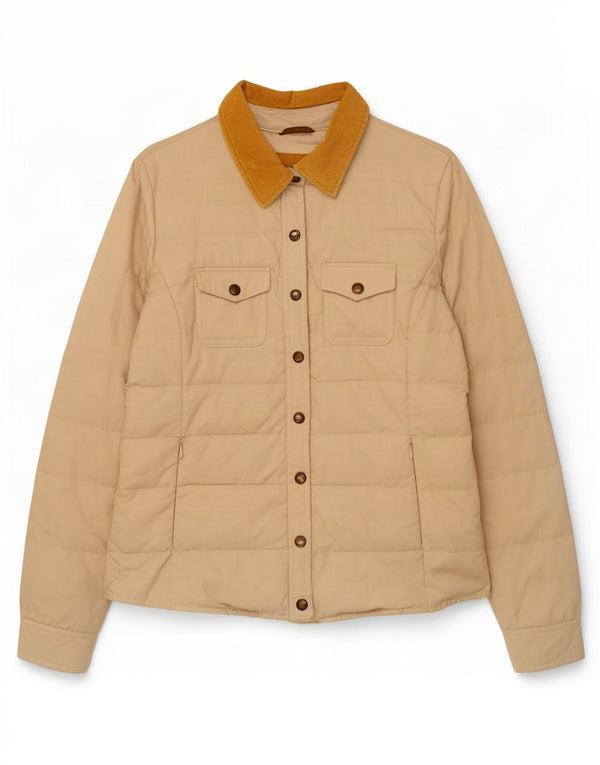 Giacca imbottita da donna Massimo Dutti UK 16 grande cotone beige