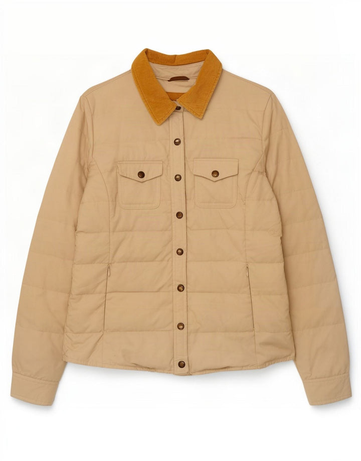 Giacca imbottita da donna Massimo Dutti UK 16 grande cotone beige
