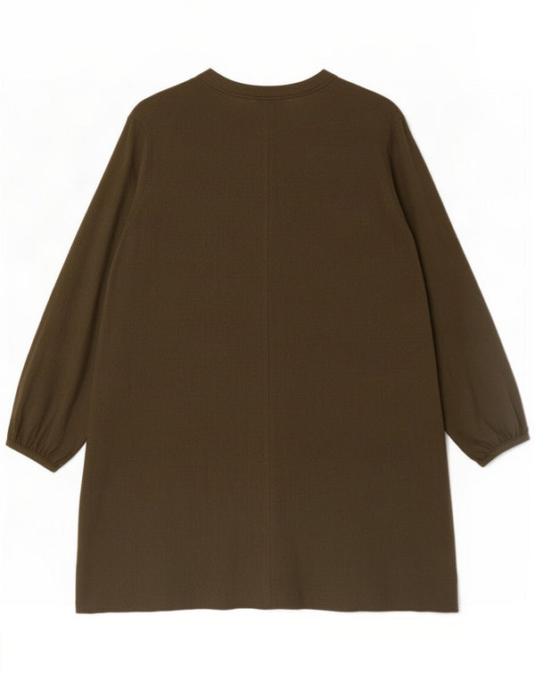 Benetton Abito a trapezio da donna a maniche lunghe UK 14 Medium Khaki