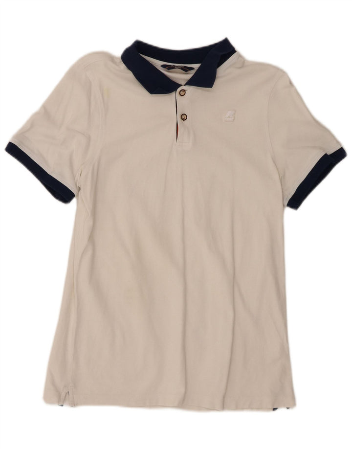 K-WAY Mens Polo Shirt Medium White