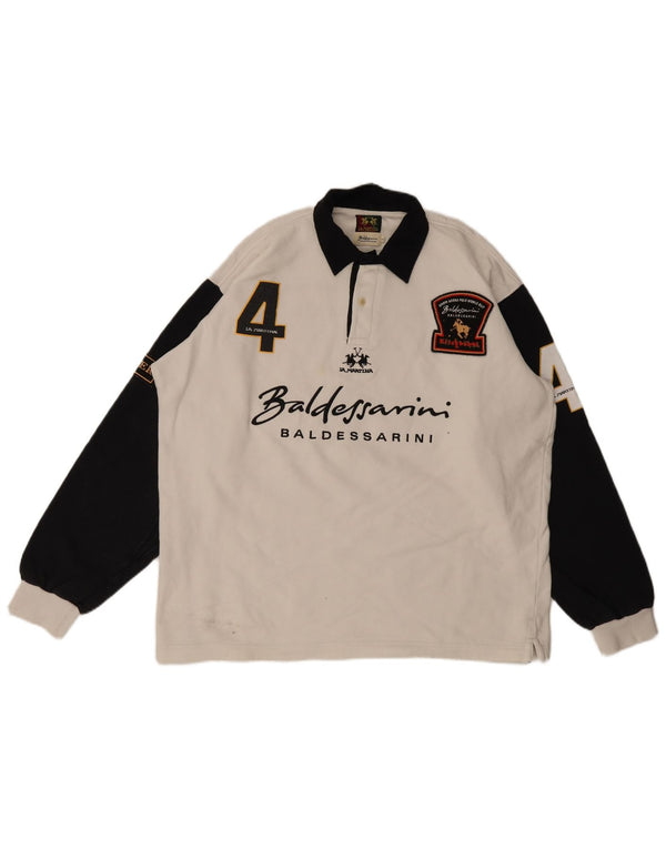 Polo da rugby grafica da uomo La Martina Large White Colourblock