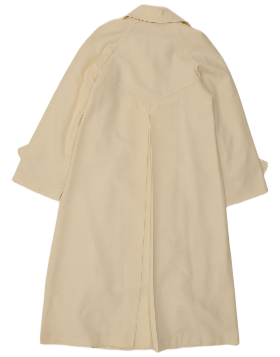 Trench da donna vintage UK 8 piccolo in poliestere bianco sporco
