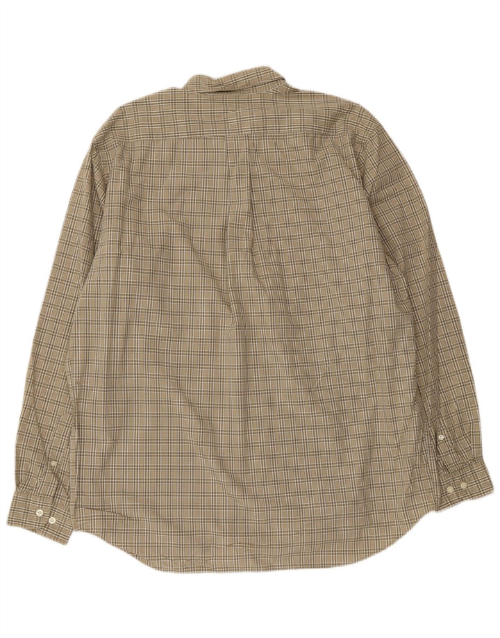 EDDIE BAUER Camicia alta da uomo in cotone a quadri kaki grande