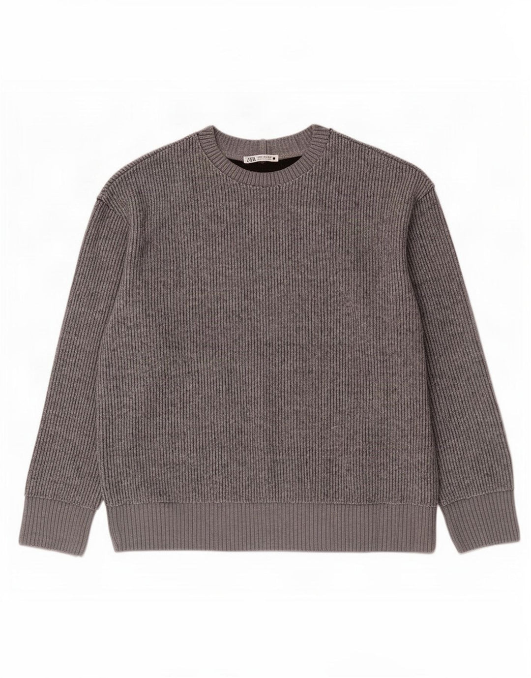Maglione maglione girocollo da donna Zara UK 14 Poliestere grigio medio
