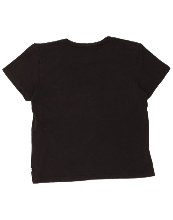 T-shirt grafica da donna VANS Top UK 10 piccola in cotone nero