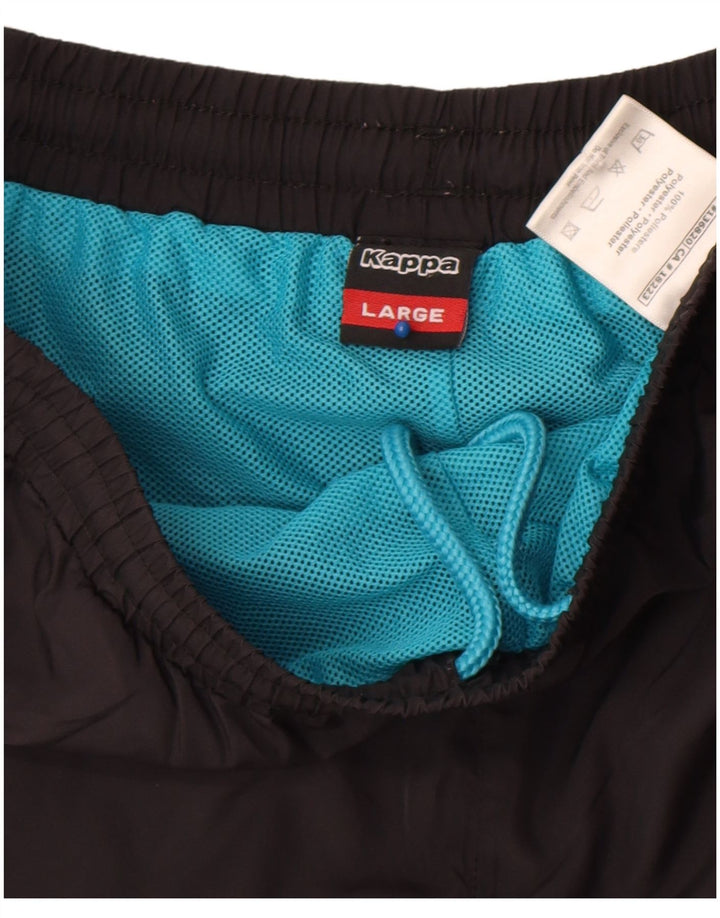 Pantaloncini sportivi da uomo Kappa grandi neri in poliestere