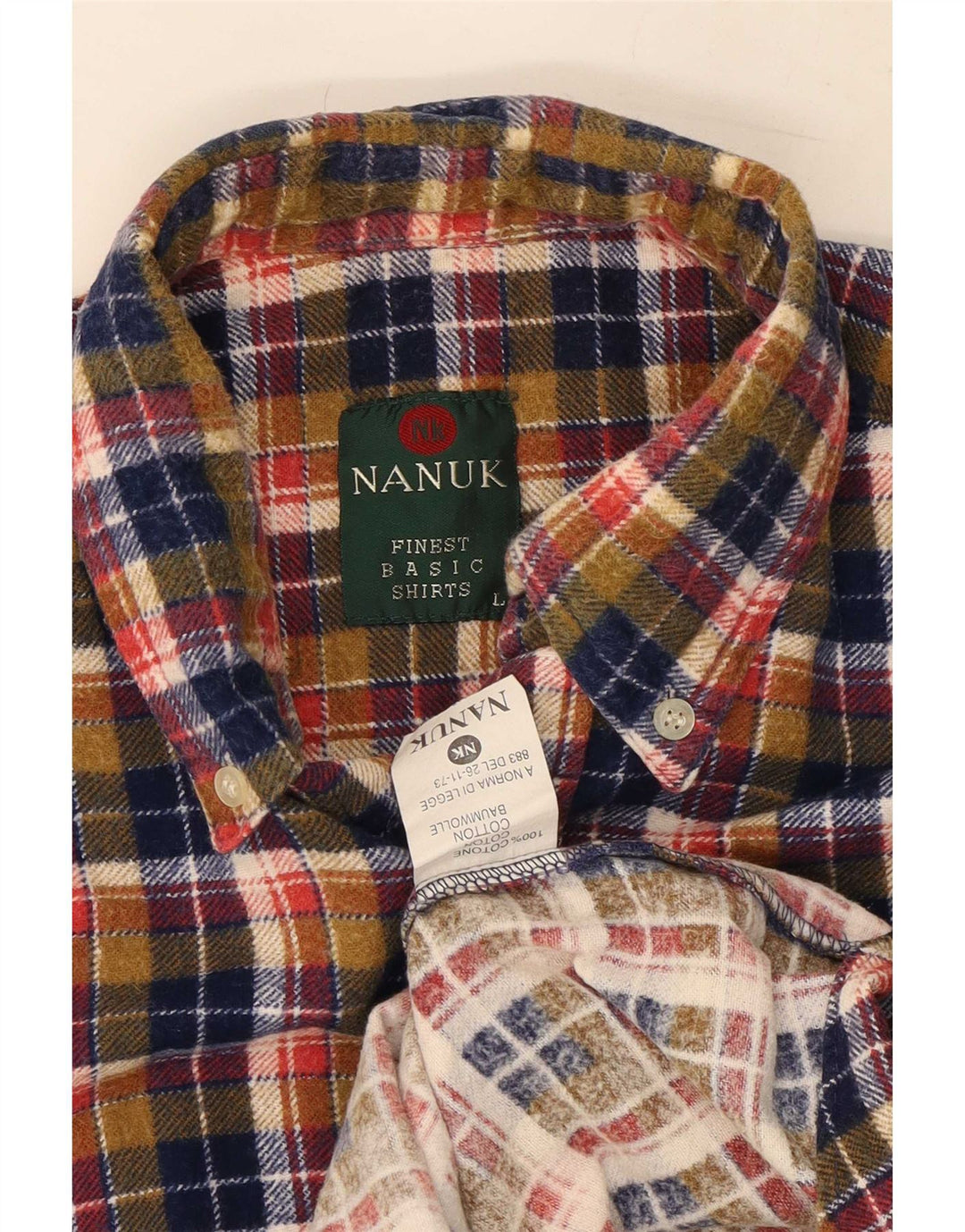 Camicia in flanella da uomo Nanuk, cotone scozzese grande multicolore