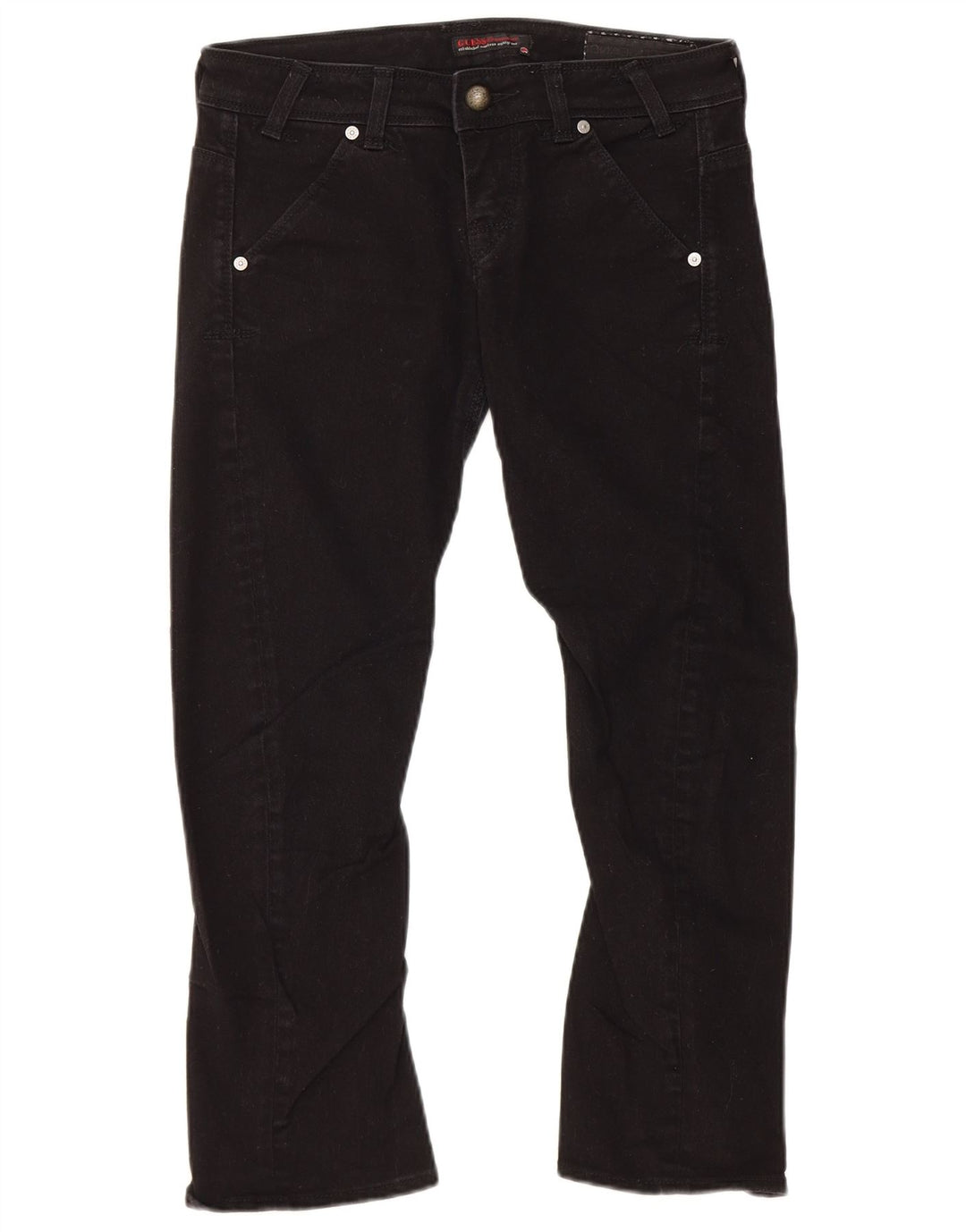 Jeans cropped da donna Guess W28 L23 cotone nero
