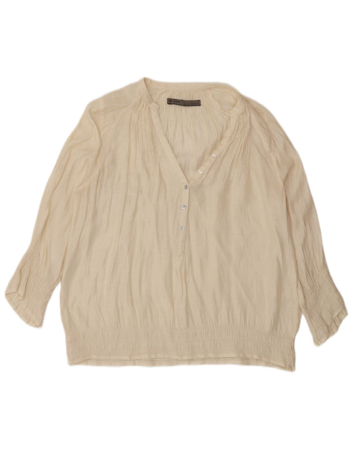 Camicetta oversize da donna Zara con maniche a 3/4 UK 6 XS Beige