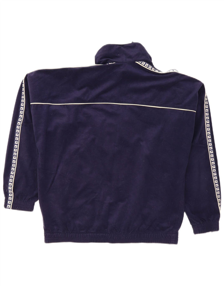 Giacca da ginnastica da uomo in velluto grafico Diadora UK 38 medio blu navy