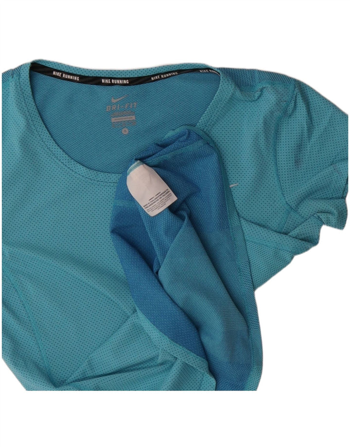 T-shirt Nike Dri Fit da donna, taglia UK 10, piccola, in poliestere color block blu