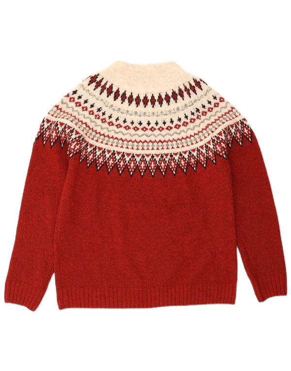 Maglione maglione girocollo da donna Rifle UK 10 Small Borgogna Fair Isle