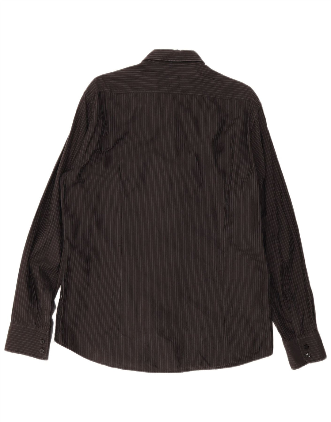 Camicia aderente da uomo Hugo Boss grande cotone a righe nere